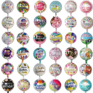 Wholesale 18 Inch Happy Birthday Floating Foil Balloons Mylar Foil Printed Party Balloons for Birthday Decorations