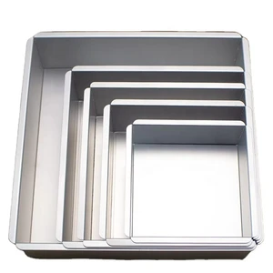 Low MOQ Anodized Aluminum Alloy 4 5 6 7 8 10 Inch Cake Mold Tin Bakery Square Cake Baking Tin Cake Mold with Removable Bottom