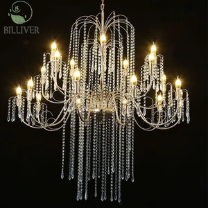 Factory Direct Wedding Iron Crystal Chandelier Wedding Hall Hotel Stage Layout Ceiling Decoration