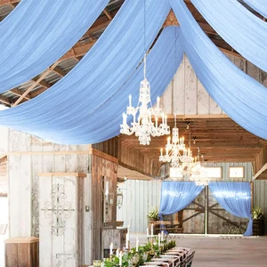 High Quality Modern Polyester/Cotton Wedding Decoration Ceiling Drape with Blackout Function Customizable Color & Logo
