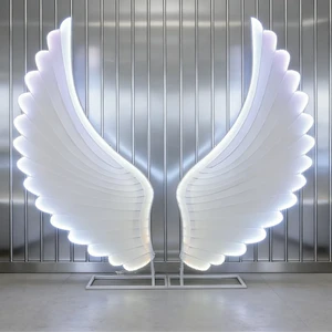 Angel Wings LED Light High Quality Wedding Decor Customizable Luminous Wing Ornament for Ceremony Banquet Hotel Stage Background