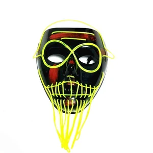 LED Luminous Mask Horror EL Wire Ball Mak Carnaval Cosplay Party Club Bar DJ Glowing Full Face Masks