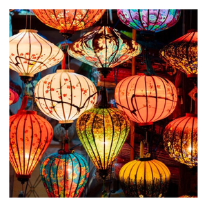 Luxury Decorative Silk Lantern Handmade Hanging Light for Wedding Party Hotel Decoration and Elegant Living Space Bamboo