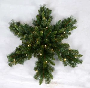 Artificial Green & Snowy Pine Wreath with LED Lights 180/270/300cm