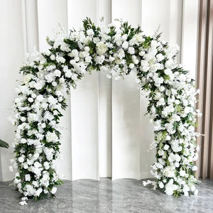 2.4m Arch Silk Artificial Rose Flower Wall Wedding Proposal Stage Background Shooting Props Single-Sided