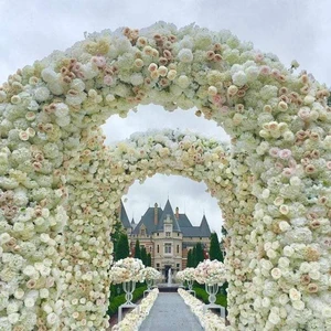 L Customize Luxury Silk Fake Proposal Marry Me Wedding Venue Walkway Aisle Decoration Artificial Arch Flower Runner For Sale