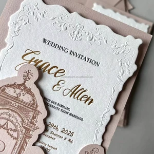 Customizable Logo Wedding Thank You Gift Packaged Invitation Card Greeting Business Card Gilding Perfume Logo Gold Foil Finish