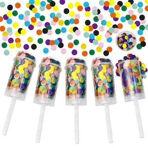 China Factory Direct Paper Confetti Push Poppers, Non-Toxic Party Decorations for Weddings, Christmas & Holiday Celebrations