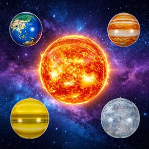 22-Inch 4D Sun Foil Balloon Natural Series Print Nylon Material Inflatable Balloons for Party Supplies Festival Home Decoration
