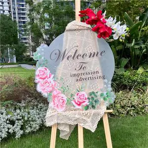 Customized Personalized Modern Wedding Decoration Acrylic Welcome Sign Name Wedding Sign Acrylic for Wedding Party Ceremony