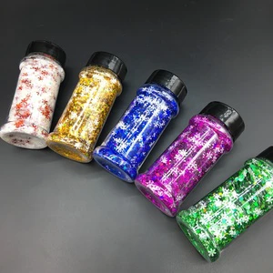 Chunky Holographic Silver Glitter Mix with Multi-Shape Sequins, Christmas Halloween Glitter for DIY Crafts Nail Body Glitter
