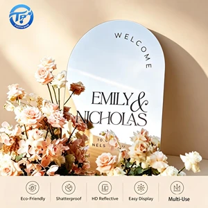 Custom Acrylic Mirror Wedding Welcome Sign Silver Mirrored Reception Signage UV Printed Arch Decor OEM Factory
