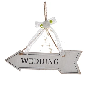 Customizes Design Wooden Wedding Welcome Arrow Engraved Wooden Wedding Hanging Sign
