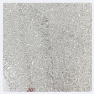 New Multi-Color Sequin Embroidery Lace Fabric for Tulle Wedding Dress Decoration With Shiny Glitter Sequins