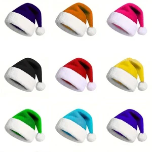 Wholesale Custom High Quality Luxury Large Christmas Santa Hat Hot Sale Winter Colorful Deluxe Santa Fuzzy Hat