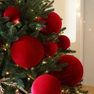 Factory Wholesale 8cm 10cm 15cm 20cm Velvet Christmas Balls For Tree Hanging Festive Home Party Decoration