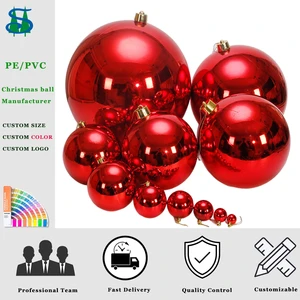 3/4/6/8/10/15/20/25/30/40/50cm Xmas Decoration Ornament Bauble Green Silver Red Blue Gold Shatterproof Plastic Christmas Balls