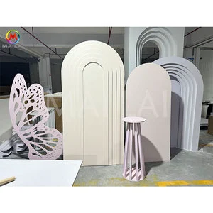 Factory Customized Modern Square Acrylic Wedding Stage Backdrop Arch Set 480x220cm Butterfly Arch Door