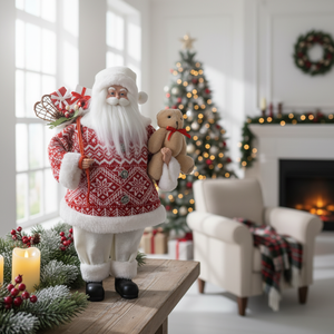 Factory Directly Supply Funny Knitted Standing Large Christmas Decorations Santa Claus Ornaments