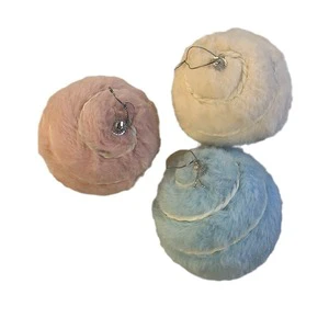 2026 New Arrival Soft Plush Christmas Ball Ornaments 10cm Factory Wholesale Popular Xmas Tree Hanging Decor