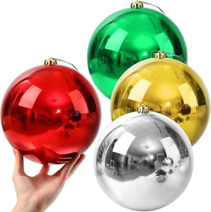 Giant Christmas Balls 10-60cm Large Scale Shatterproof Plastic Xmas tree Baubles for Mall Commercial Holiday Outdoor Decoration