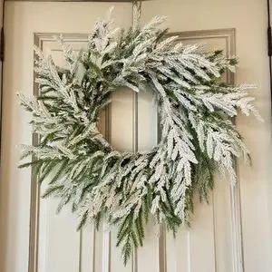 Wholesale Cypress Garland 50cm Christmas Norfolk Pine Fleece Wreath for Outdoor Seasonal Decorations Festive Home Winter Decor