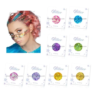 Shinein Bulk Cosmetic Fine Face Body Glitter Powder Mixed Polyester Holographic Chunky Glitter for Festival Party
