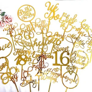 Hot Selling Hello 30 Acrylic Cake Decoration Sweet 16 Bride to Be Cake Decoration Supplies for Valentine's Day Wedding Cake