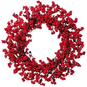 Christmas Fruit Decorated Berries and Garlands Handmade Christmas Wreaths