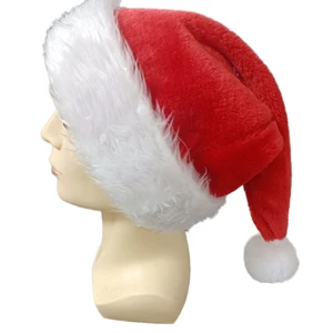 Quality Red White Lightweight Adjustable Eco-Friendly Santa Hat Thick Fur Velvet for Christmas Party Favors Fit for Adults Kids