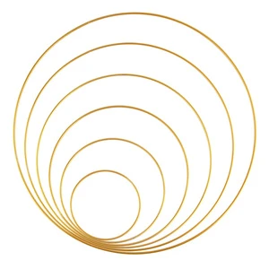 ZK250017 Factory Wholesale Metal Round Decorative Wreath Golden Wreath Ring for Christmas Door Wreath and Wedding Floral Hoops