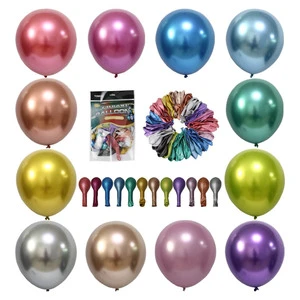 Manufacturer Bulk Natural Latex Chrome Balloons Mirror Metallic Silver Inflatable 10 Inch Red For Party Wedding Decoration