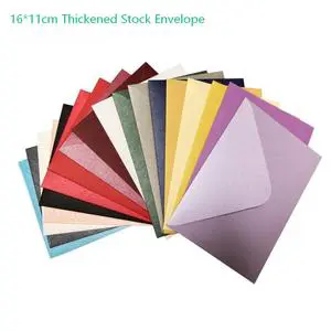 Luxury Rich Color Pearl Paper Envelope Personalized Gold Foil Stamping Logo Wedding Invitation Card Gift Western High-Grade