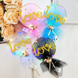 YACHEN New Design Birthday Cake Decorating Supplies 3D Glowing LED Mesh Cake Toppers for Birthday Wedding Party Decorations