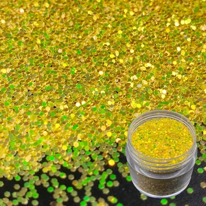 High Sparkling Pearl Glitter Yellow Glitter Bulk Resin Epoxy Iridescent Glitter in Shakers