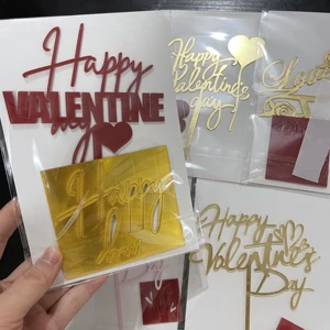 Happy Valentine's Day Cake Topper New Design Valentine's Day Acrylic Cake Decoration