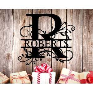Personalised Monogram Letter R Wedding Wall Decor Customised Initial Design for Home Decor