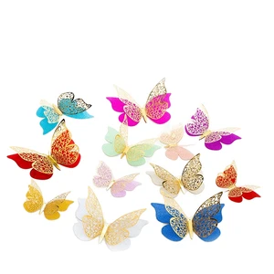 Cake Decoration Birthday Decoration Accessories Supplies Double Layer 3D Butterfly Birthday Decoration