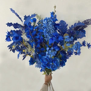 Royal Blue Starry Sky Artificial Silk Flower Hanging Decorations for Wedding Aisle Arches and Ceiling Floral Arrangements