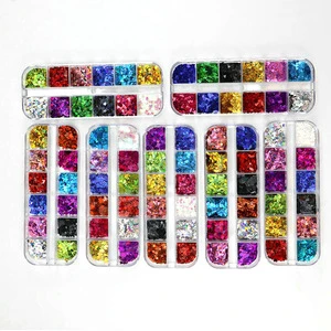 Nail glitter Seven-color Heart-shaped Nail Shimmer Flakes Holographic Shiny Acrylic Decoration Accessories