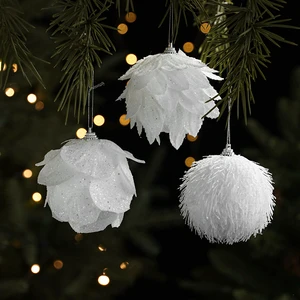 Xmas Tree Decoration Navidad Hanging Foam Christmas Ball White Christmas Ball Ornaments Bulk