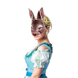 Factory Price Halloween Carnival Easter Rabbit Mask Ball Animal Cartoon Party Makeup Decoration