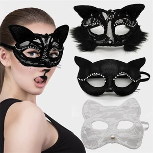 Wholesale Masquerade Mask for Women Black Cat Lace Masks for Halloween Cosplay Party