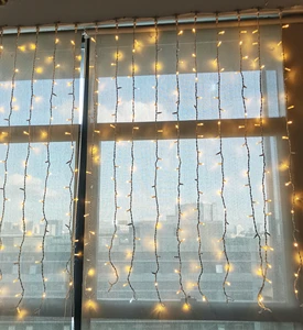 Curtain Light Bedroom Main Cord Bi-color Fairy Light Remote Control IP65 Window Wedding Party Home Garden Christmas
