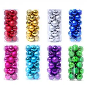 Christmas Ball Baubles Ornaments 24Pcs Christmas Tree Decorations Bauble Ball Set 3/4/6/8/10cm Christmas Balls