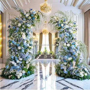 Wedding Arch High Quality White Green Hydrangea Background Flower Arch Event Party Decoration Artificial Flowers