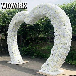 2026 WOWORK 8ft Big Wedding Arch Led Light up Heart Archway for Arch Wedding Decorations