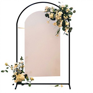 New Black Iron Arched Wedding Archway Stage Backdrop with Flower Stand for Welcome Decoration China