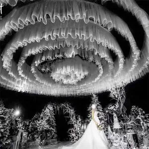 Ceiling Decoration Wedding Ceiling Yarn Top Decoration Net Yarn Hotel Wedding Veil Stage Cloud Top Cloth Yarn Wedding Decoration