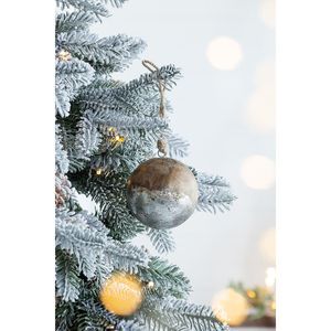 D4 Set of 4 Wood Christmas Ball Ornaments Hanging Decorative Holiday Party Tree Decorations for Christmas and New Year's Eve